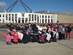 Students on camp in Canberra